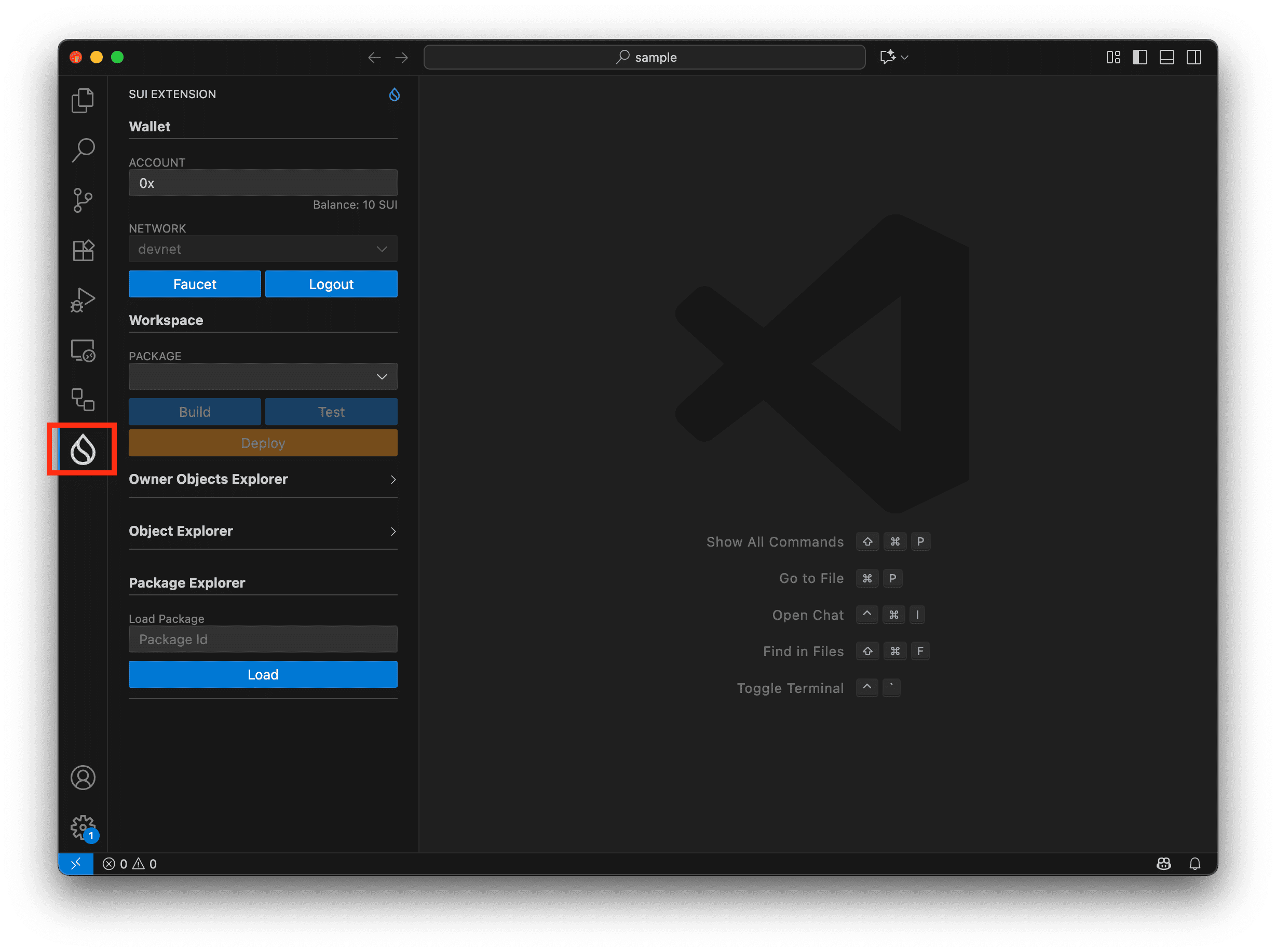 Activity Bar — Sui Icon